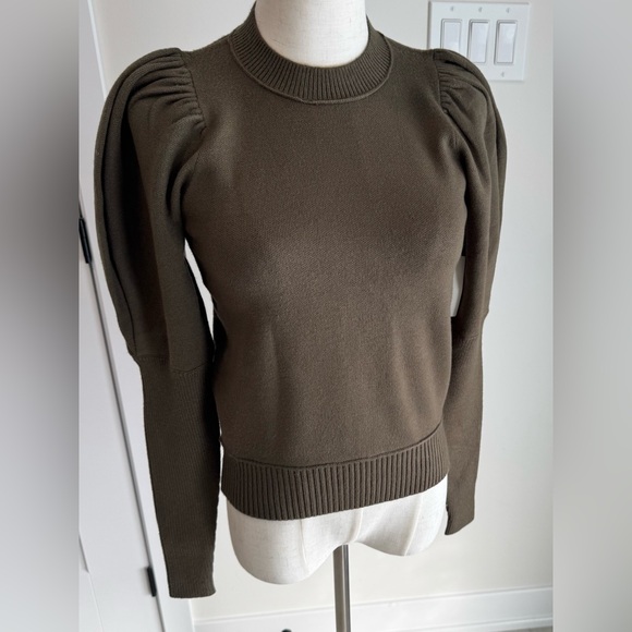 NWT - Maeve Olive Puff Sleeve Sweater - Picture 3 of 12